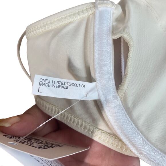 Knight White Adjustable Strap Tie Back Summer Beachy Bikini Top Women Sz L - Picture 11 of 11